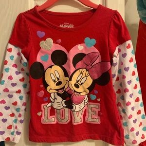 Minnie and Mickey Mouse long sleeved shirt